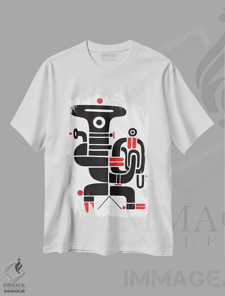 تیشرت طرح دار مرد لوله ای، آبستره اثر آنتونی اسکوییزاتو | immage.ir