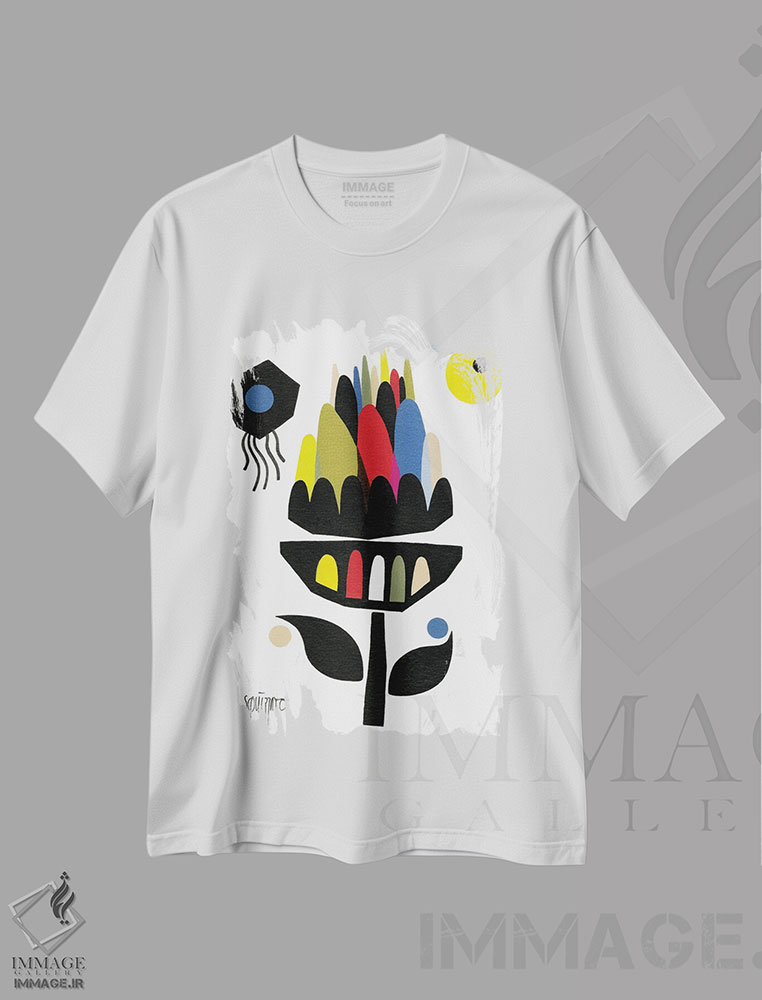 تیشرت طرح دار کنگر فرنگی کیهانی، آبستره اثر آنتونی اسکوییزاتو | immage.ir