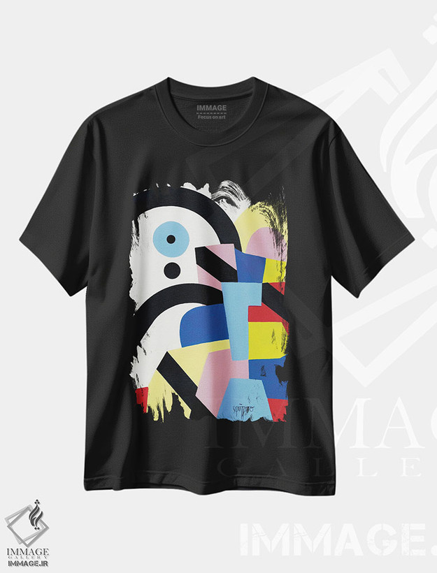 تیشرت طرح دار جو رنگین کمان سیاه اثر آنتونی اسکوییزاتو | فروشگاه ایماژ