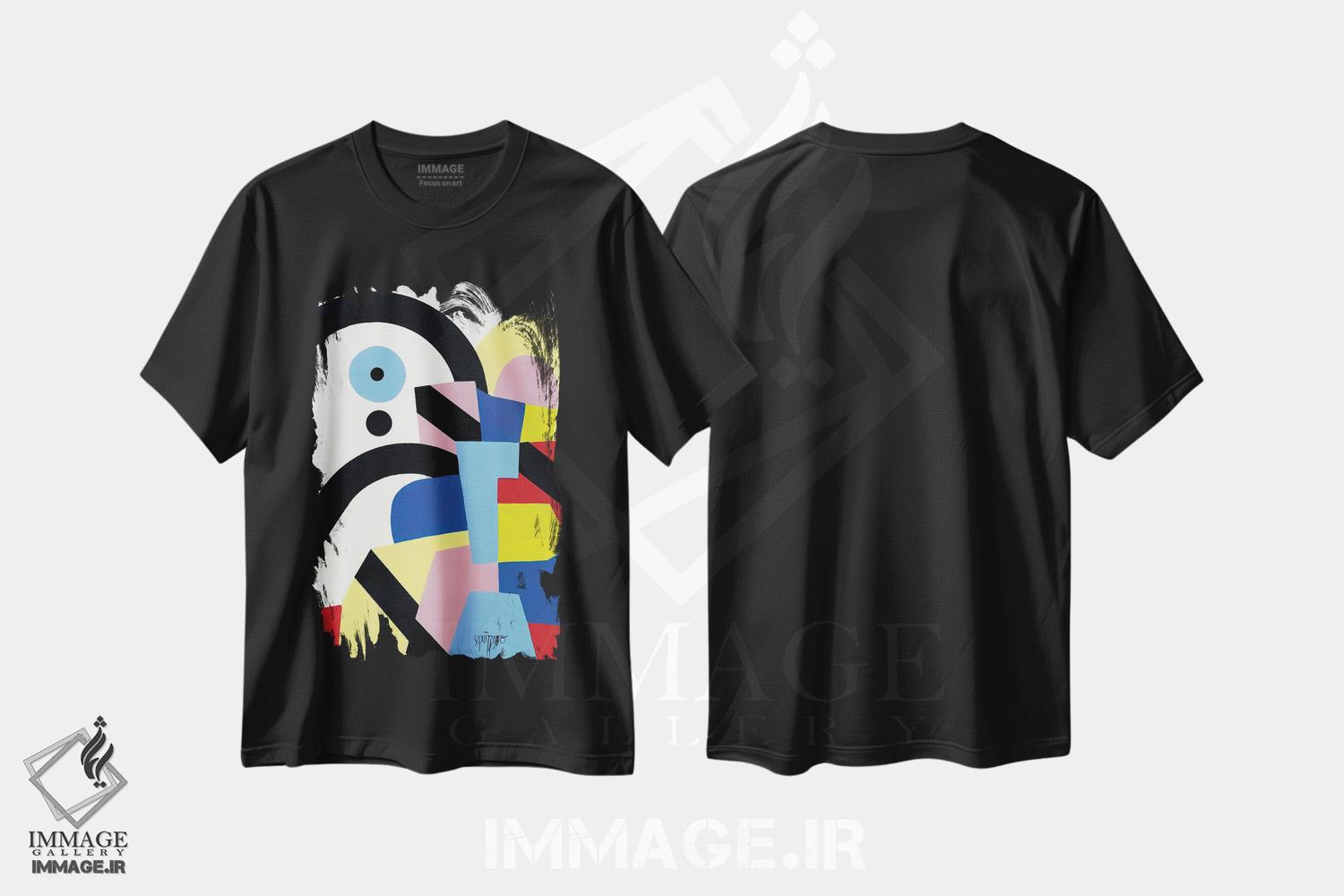 تیشرت طرح دار جو رنگین کمان سیاه اثر آنتونی اسکوییزاتو | فروشگاه ایماژ