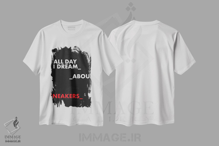 تیشرت طرح دار تمام روز رویای کتانی ها را می بینم I، هنر دیجیتال اثر آوی سیکس | immage.ir