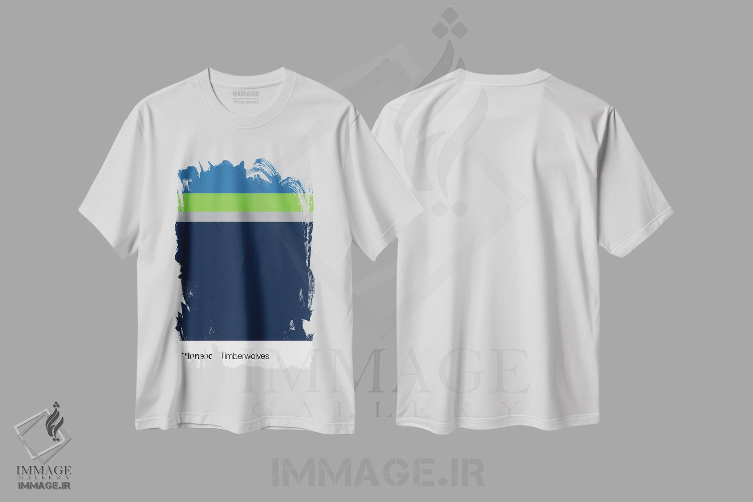 تیشرت طرح دار بسکتبال مینه سوتا تیمبرولوز، تزئینی اثر آوی سیکس | immage.ir