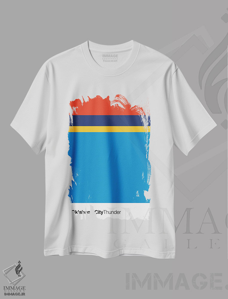 تیشرت طرح دار بسکتبال اکلاهما سیتی تاندر، تزئینی اثر آوی سیکس | immage.ir