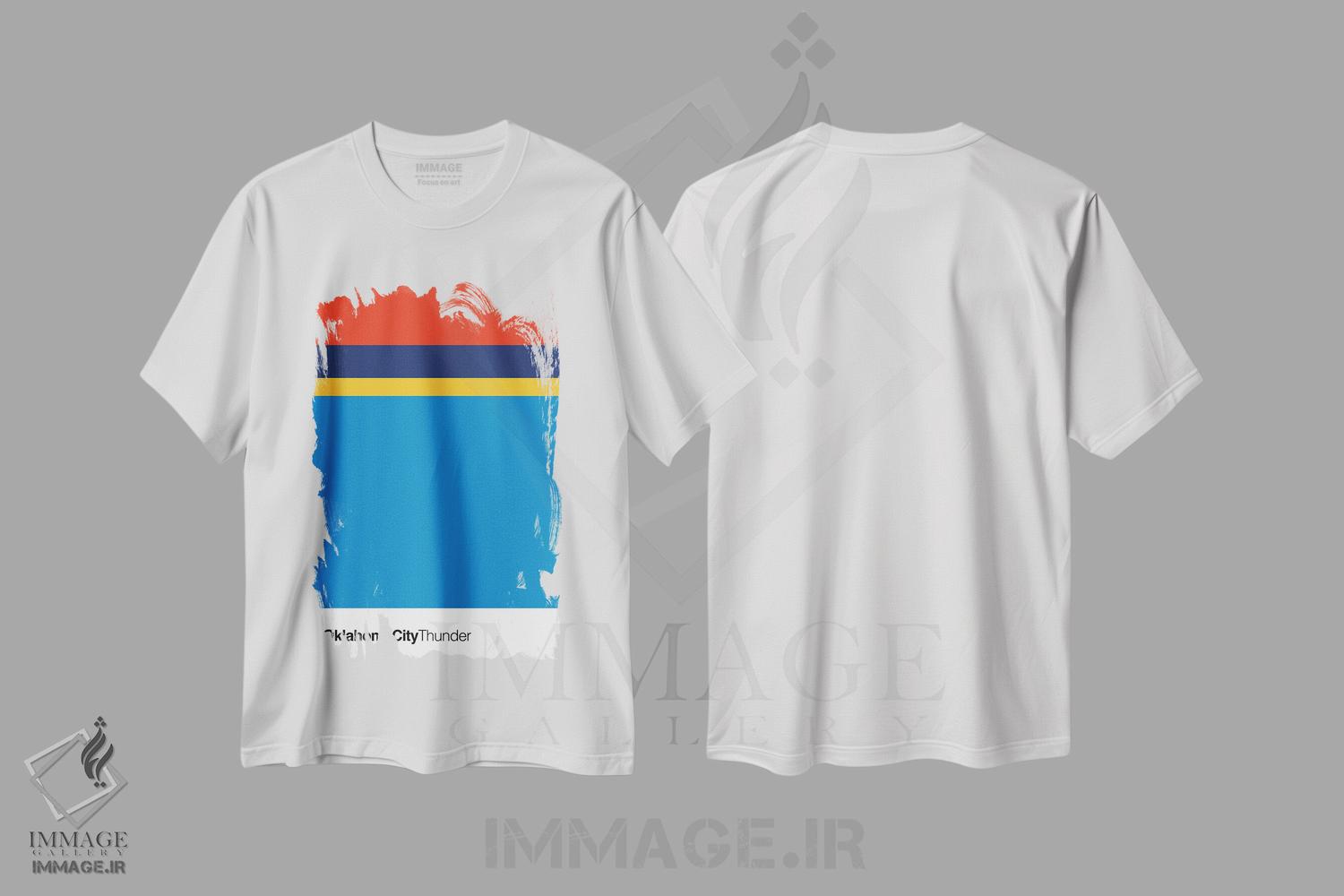 تیشرت طرح دار بسکتبال اکلاهما سیتی تاندر، تزئینی اثر آوی سیکس | immage.ir