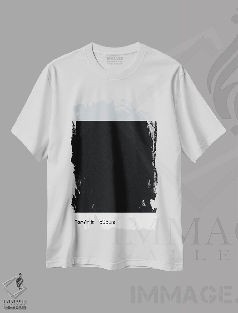 تیشرت طرح دار بسکتبال سن آنتونیو اسپرز، هنر تزئینی سیاه و سفید اثر آوی سیکس | immage.ir