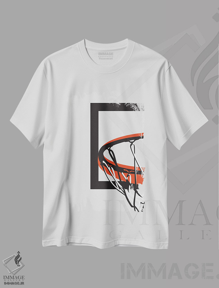 تیشرت طرح دار حلقهٔ بسکتبال، تزئینی اثر آوی سیکس | immage.ir