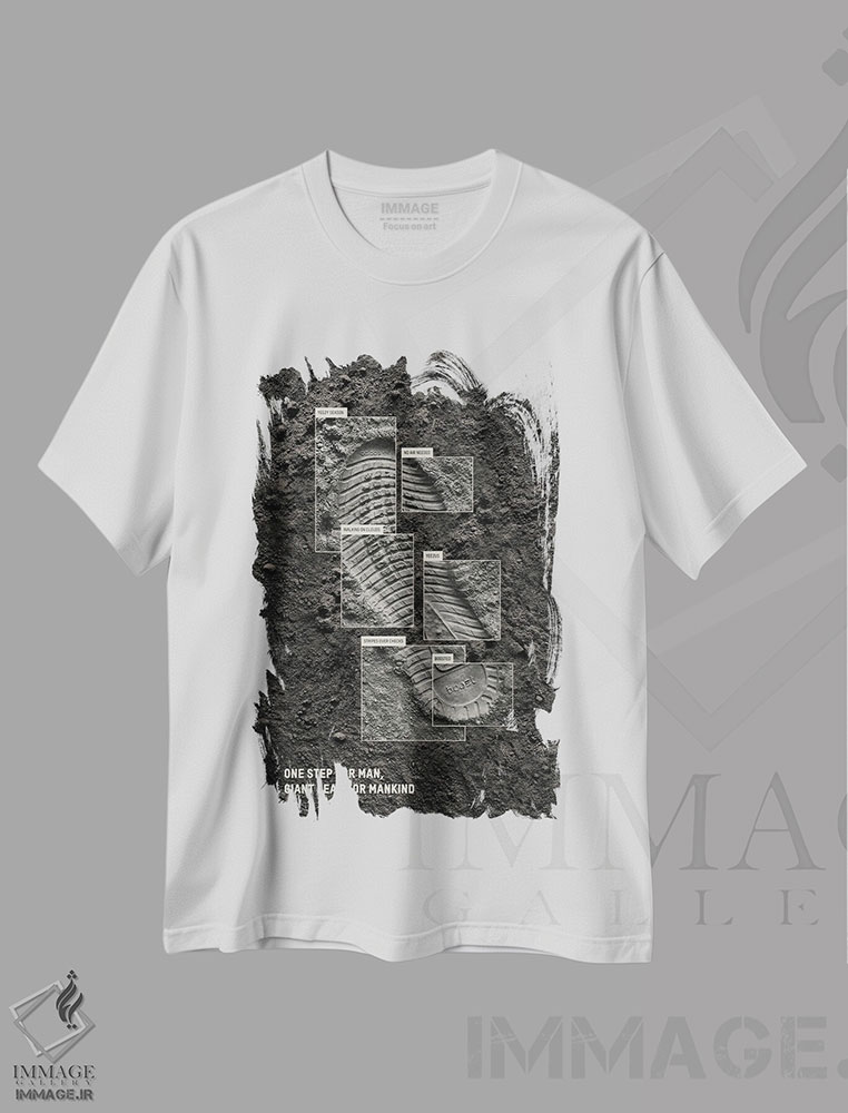 تیشرت طرح دار فرود بر ماه، هنر دیجیتال اثر آوی سیکس | immage.ir