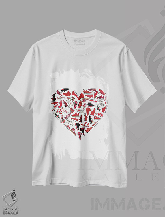 تیشرت طرح دار قلب کتانی، هنر دیجیتال اثر آوی سیکس | immage.ir