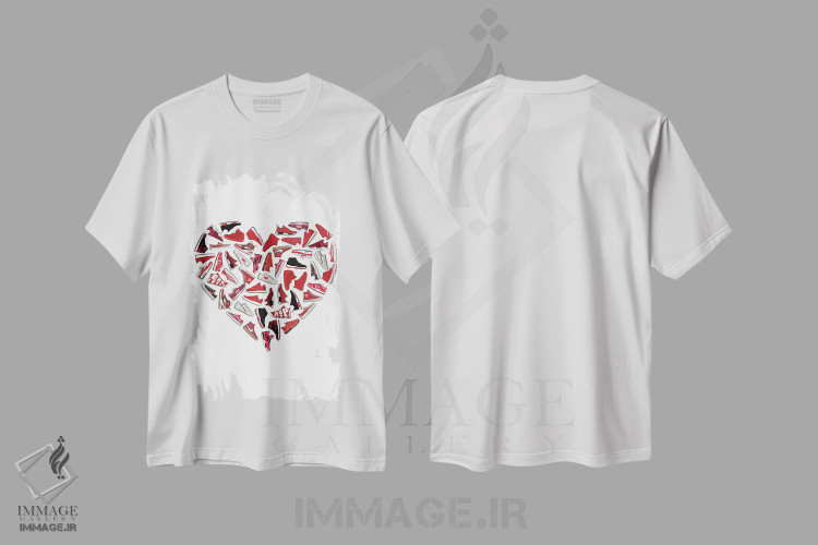 تیشرت طرح دار قلب کتانی، هنر دیجیتال اثر آوی سیکس | immage.ir