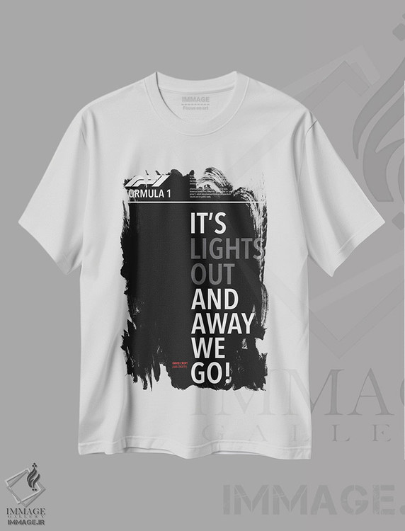 تیشرت طرح دار چراغ ها خاموش و حرکت آغاز می شود، تایپوگرافی اثر آوی سیکس | immage.ir
