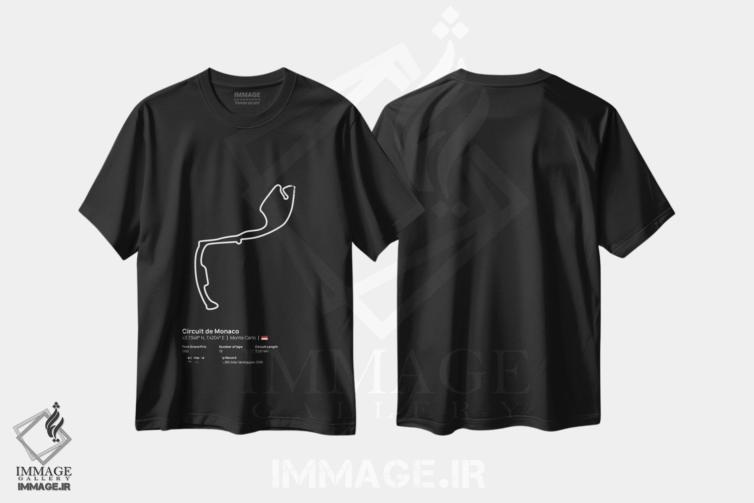 تیشرت طرح دار فرمول یک - پیست موناکو، هنر دیجیتال اثر آوی سیکس | فروشگاه ایماژ