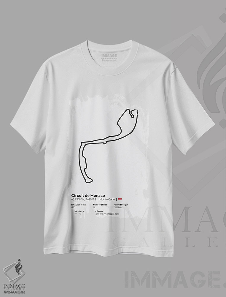 تیشرت طرح دار فرمول یک - پیست موناکو، هنر دیجیتال اثر آوی سیکس | immage.ir