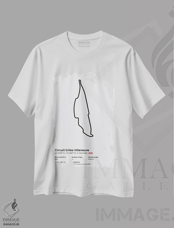 تیشرت طرح دار فرمول یک - پیست ژیل ویلنوو، هنر دیجیتال سیاه و سفید اثر آوی سیکس | immage.ir