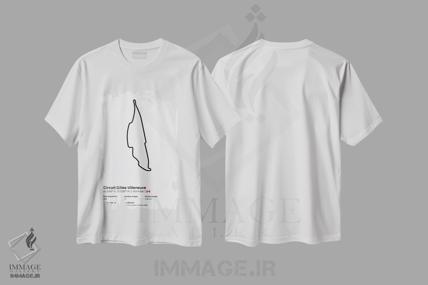 تیشرت طرح دار فرمول یک - پیست ژیل ویلنوو، هنر دیجیتال سیاه و سفید اثر آوی سیکس | immage.ir