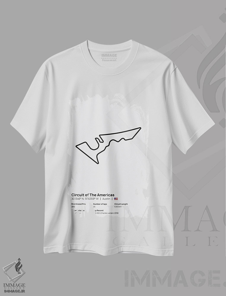 تیشرت طرح دار فرمول یک - پیست قاره ها، هنر دیجیتال سیاه و سفید اثر آوی سیکس | immage.ir