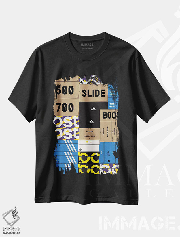 تیشرت طرح دار جعبه کتانی آدیداس، هنر دیجیتال اثر آوی سیکس | فروشگاه ایماژ