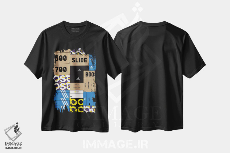تیشرت طرح دار جعبه کتانی آدیداس، هنر دیجیتال اثر آوی سیکس | فروشگاه ایماژ