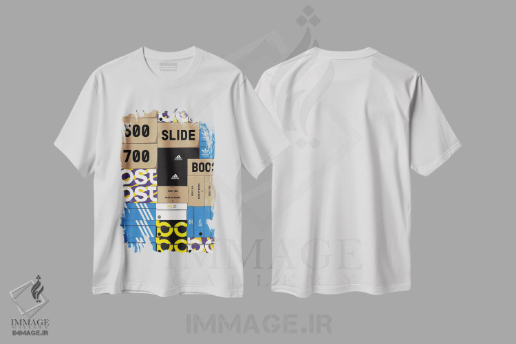 تیشرت طرح دار جعبه کتانی آدیداس، هنر دیجیتال اثر آوی سیکس | immage.ir
