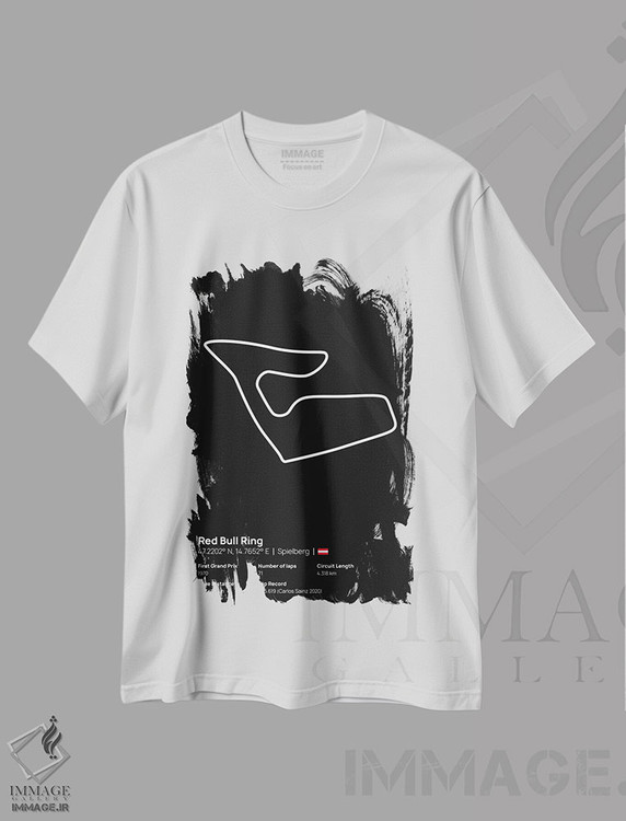 تیشرت طرح دار فرمول یک - پیست ردبول رینگ، هنر دیجیتال سیاه و سفید اثر آوی سیکس | immage.ir