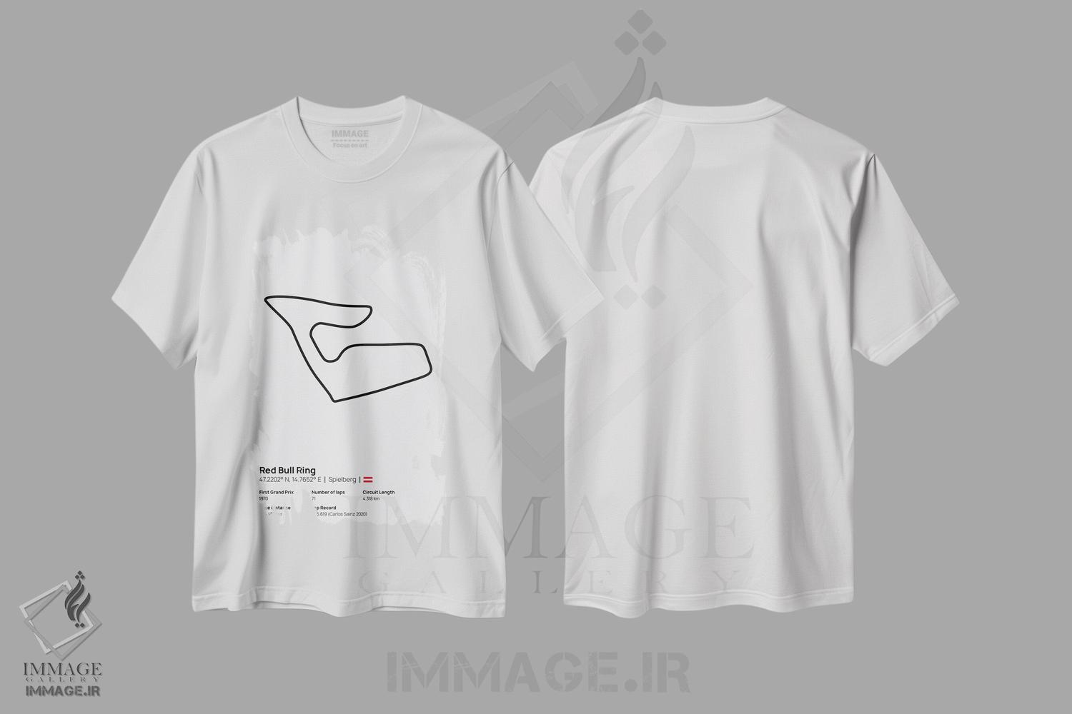تیشرت طرح دار فرمول یک - پیست ردبول رینگ، هنر دیجیتال سیاه و سفید اثر آوی سیکس | immage.ir