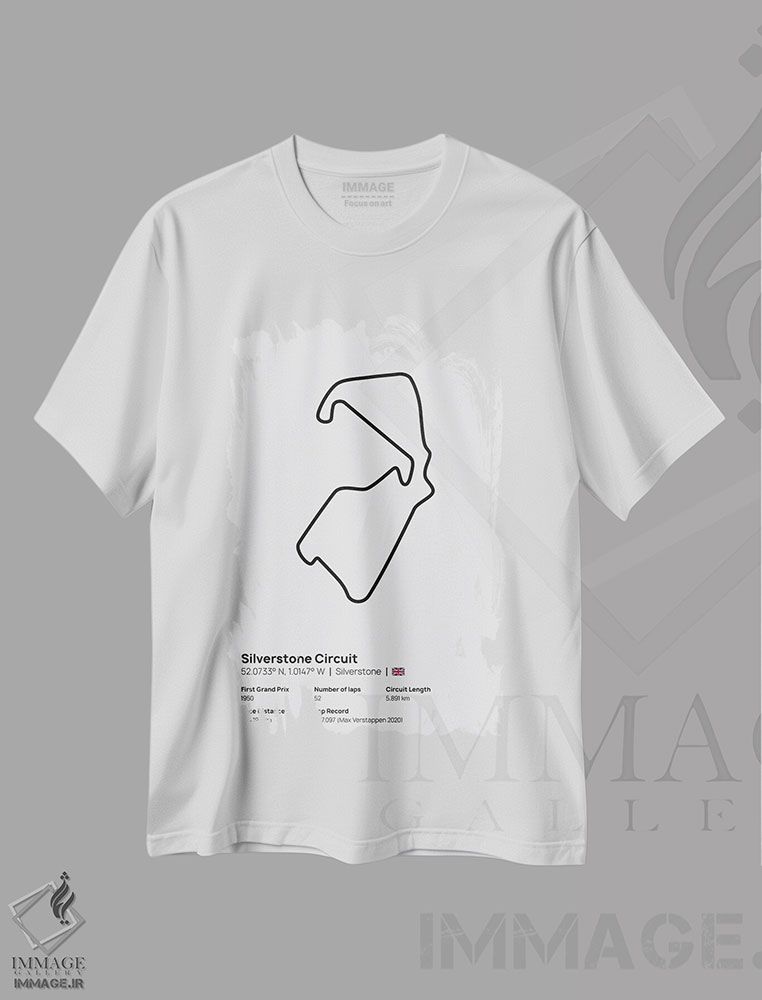 تیشرت طرح دار فرمول یک - پیست سیلوراستون، هنر دیجیتال اثر آوی سیکس | immage.ir