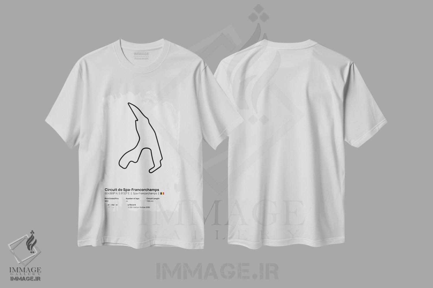 تیشرت طرح دار فرمول یک - پیست اسپا فرانکورشان، هنر دیجیتال اثر آوی سیکس | immage.ir