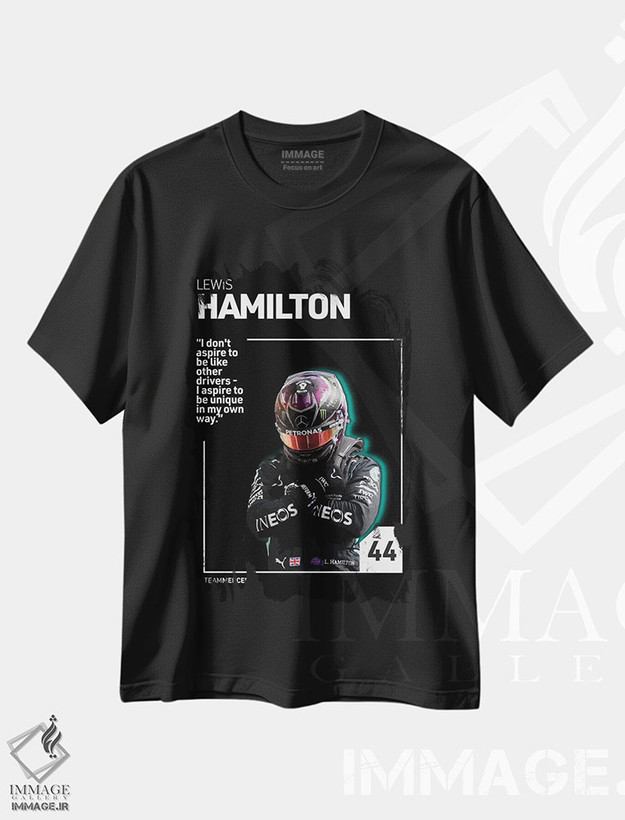 تیشرت طرح دار لوئیس همیلتون، هنر دیجیتال اثر آوی سیکس | فروشگاه ایماژ