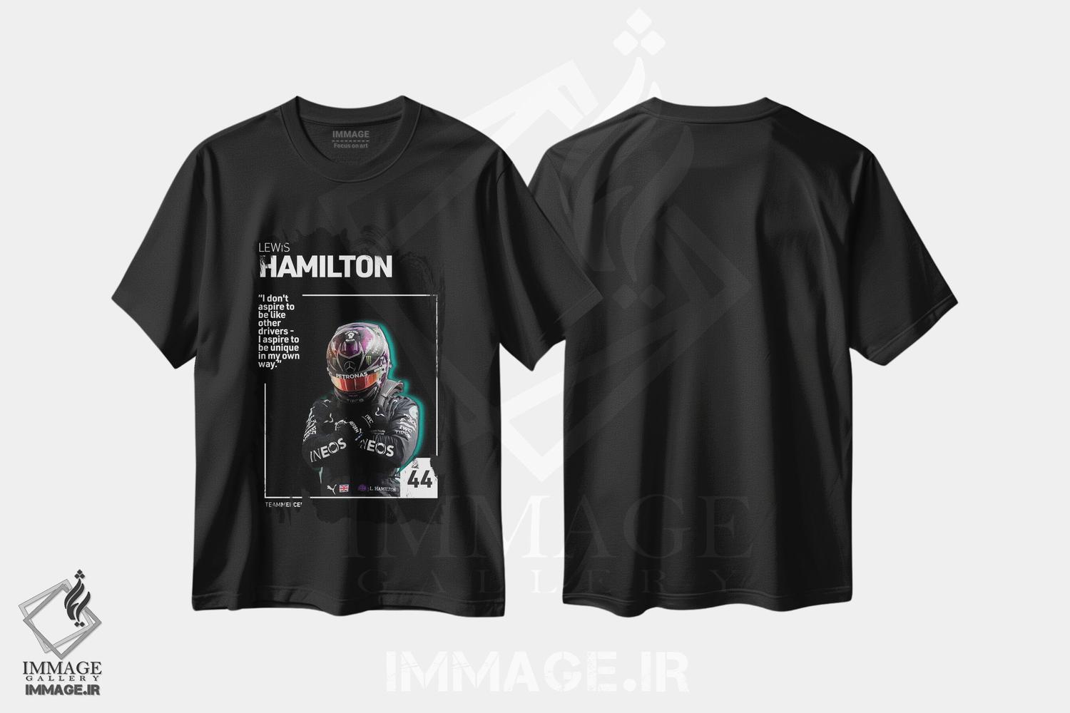 تیشرت طرح دار لوئیس همیلتون، هنر دیجیتال اثر آوی سیکس | فروشگاه ایماژ