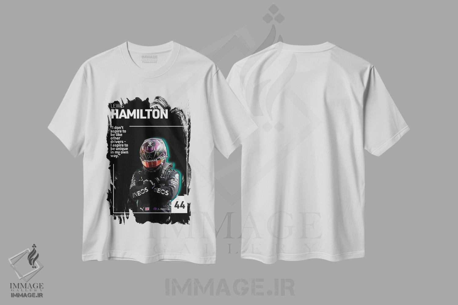 تیشرت طرح دار لوئیس همیلتون، هنر دیجیتال اثر آوی سیکس | immage.ir