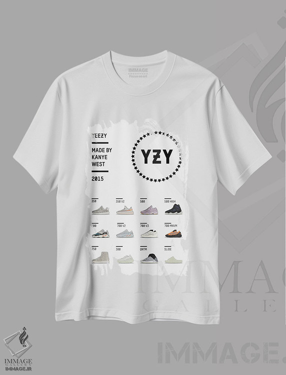 تیشرت طرح دار لیست کفش های YZY، هنر آمریکایی آفریقایی تبار اثر آوی سیکس | immage.ir