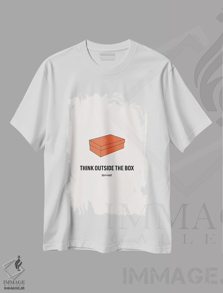 تیشرت طرح دار خارج از چارچوب فکر کن، هنر دیجیتال اثر آوی سیکس | immage.ir