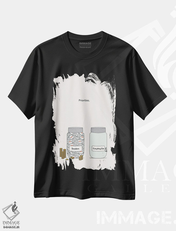 تیشرت طرح دار سرمایه کتانی، هنر دیجیتال اثر آوی سیکس | فروشگاه ایماژ