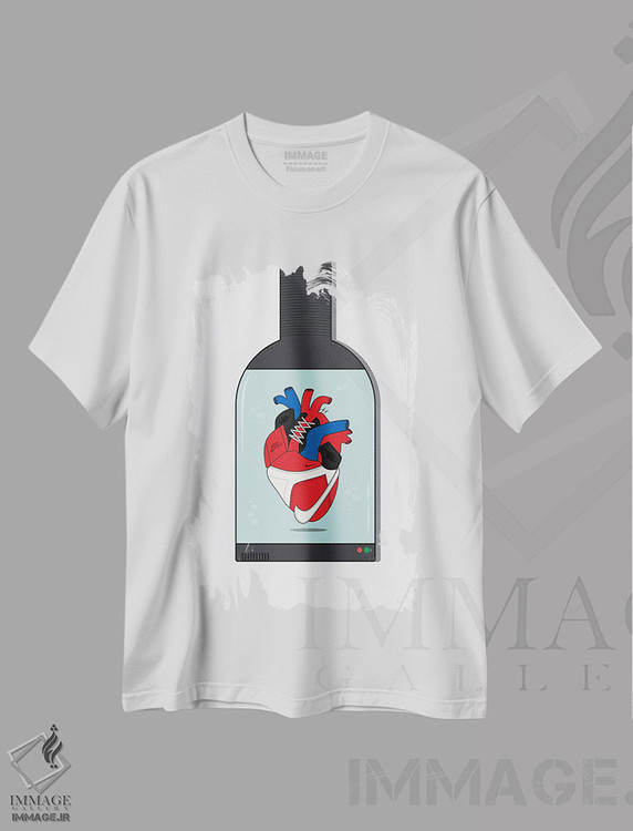 تیشرت طرح دار کپسول قلب کتانی، هنر دیجیتال اثر آوی سیکس | immage.ir