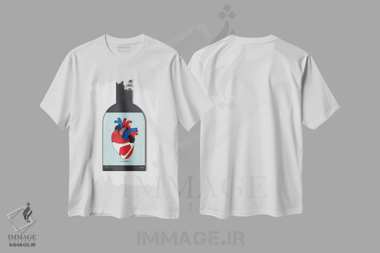 تیشرت طرح دار کپسول قلب کتانی، هنر دیجیتال اثر آوی سیکس | immage.ir