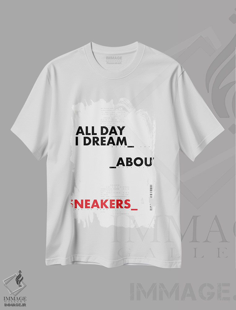 تیشرت طرح دار تمام روز رؤیای کتانی ها را دارم II، هنر دیجیتال اثر آوی سیکس | immage.ir