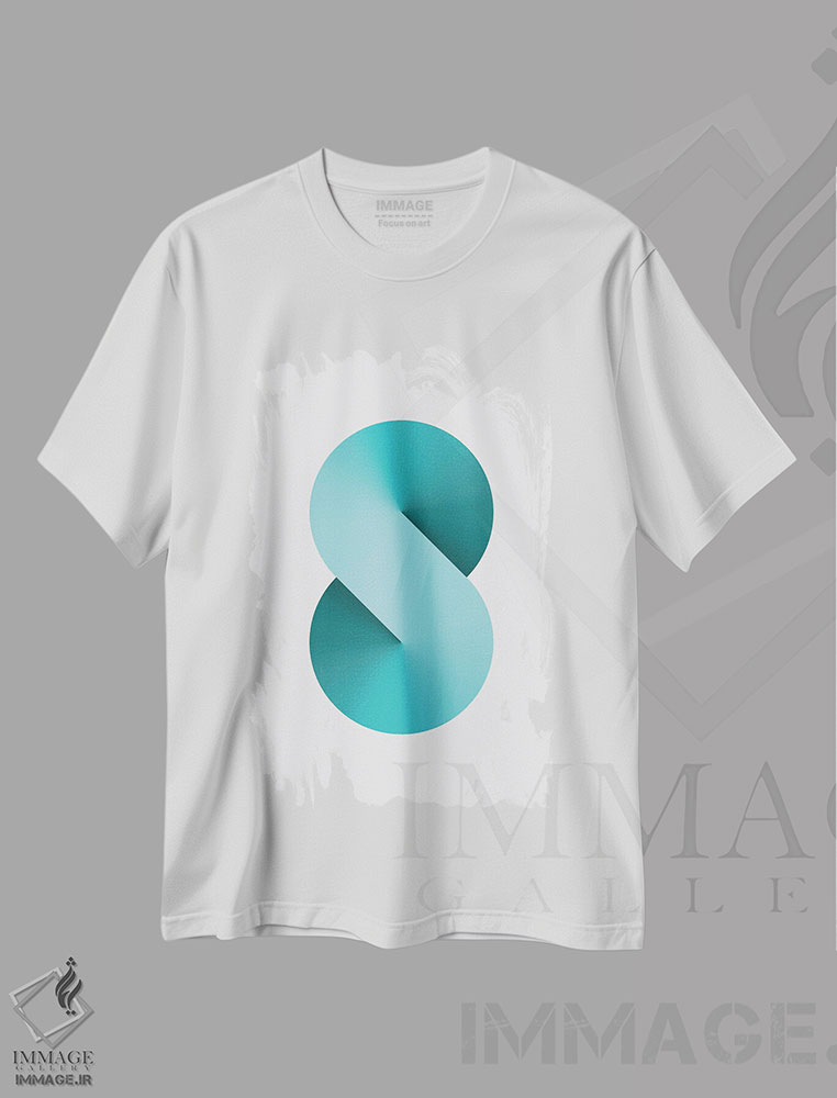 تیشرت طرح دار پس زمینهٔ سفید S شکل، هنر دیجیتال اثر آوی سیکس | immage.ir