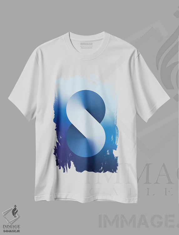 تیشرت طرح دار پس زمینهٔ گرادیان S شکل، هنر دیجیتال اثر آوی سیکس | immage.ir