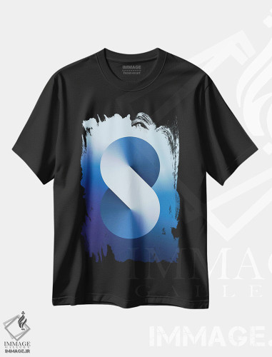 تیشرت طرح دار پس زمینهٔ گرادیان S شکل، هنر دیجیتال اثر آوی سیکس | فروشگاه ایماژ