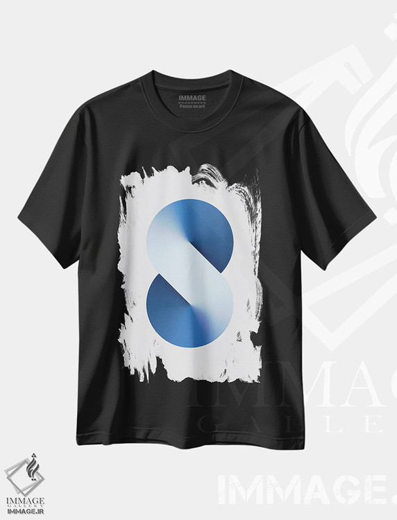 تیشرت طرح دار پس زمینهٔ سفید S شکل، هنر دیجیتال اثر آوی سیکس | فروشگاه ایماژ
