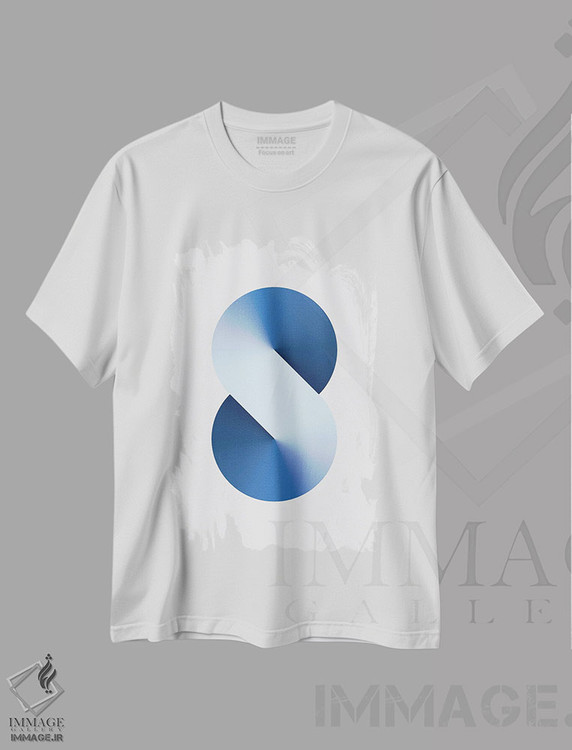 تیشرت طرح دار پس زمینهٔ سفید S شکل، هنر دیجیتال اثر آوی سیکس | immage.ir