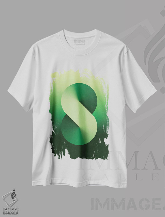 تیشرت طرح دار پس زمینهٔ گرادیان S شکل، هنر دیجیتال اثر آوی سیکس | immage.ir