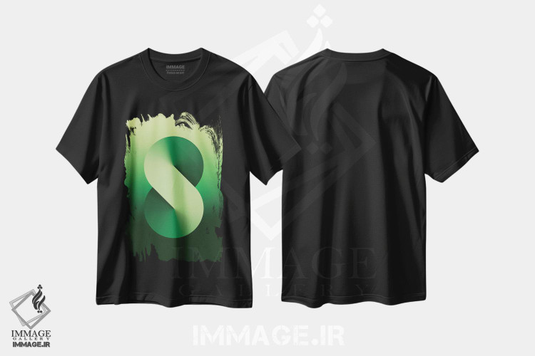 تیشرت طرح دار پس زمینهٔ گرادیان S شکل، هنر دیجیتال اثر آوی سیکس | فروشگاه ایماژ