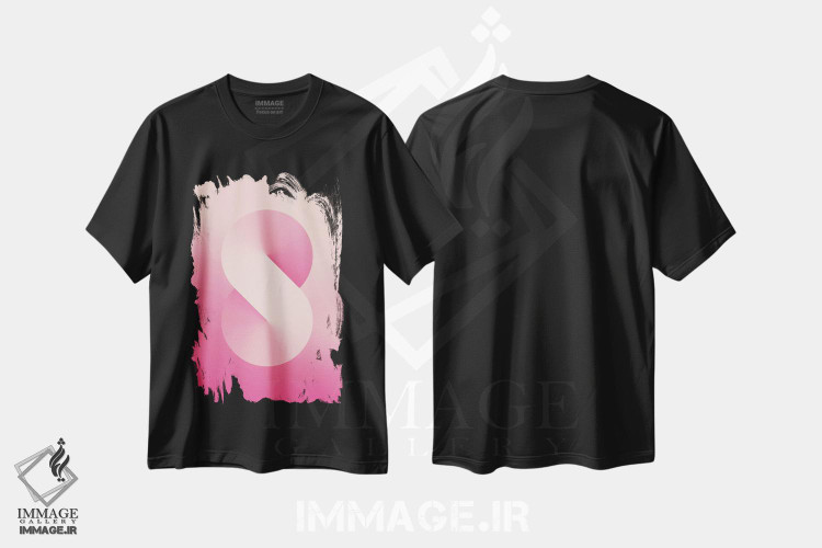 تیشرت طرح دار پس زمینهٔ گرادیان S شکل، هنر دیجیتال اثر آوی سیکس | فروشگاه ایماژ