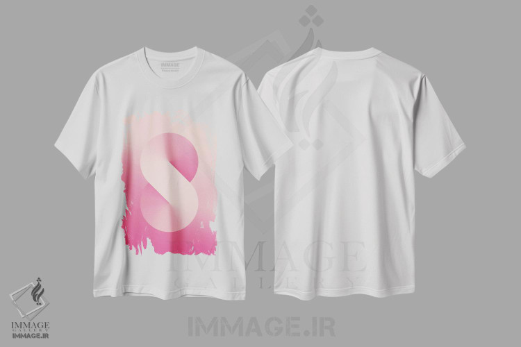 تیشرت طرح دار پس زمینهٔ گرادیان S شکل، هنر دیجیتال اثر آوی سیکس | immage.ir