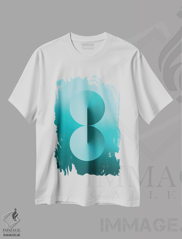 تیشرت طرح دار پس زمینهٔ گرادیان 8 شکل، هنر دیجیتال اثر آوی سیکس | immage.ir