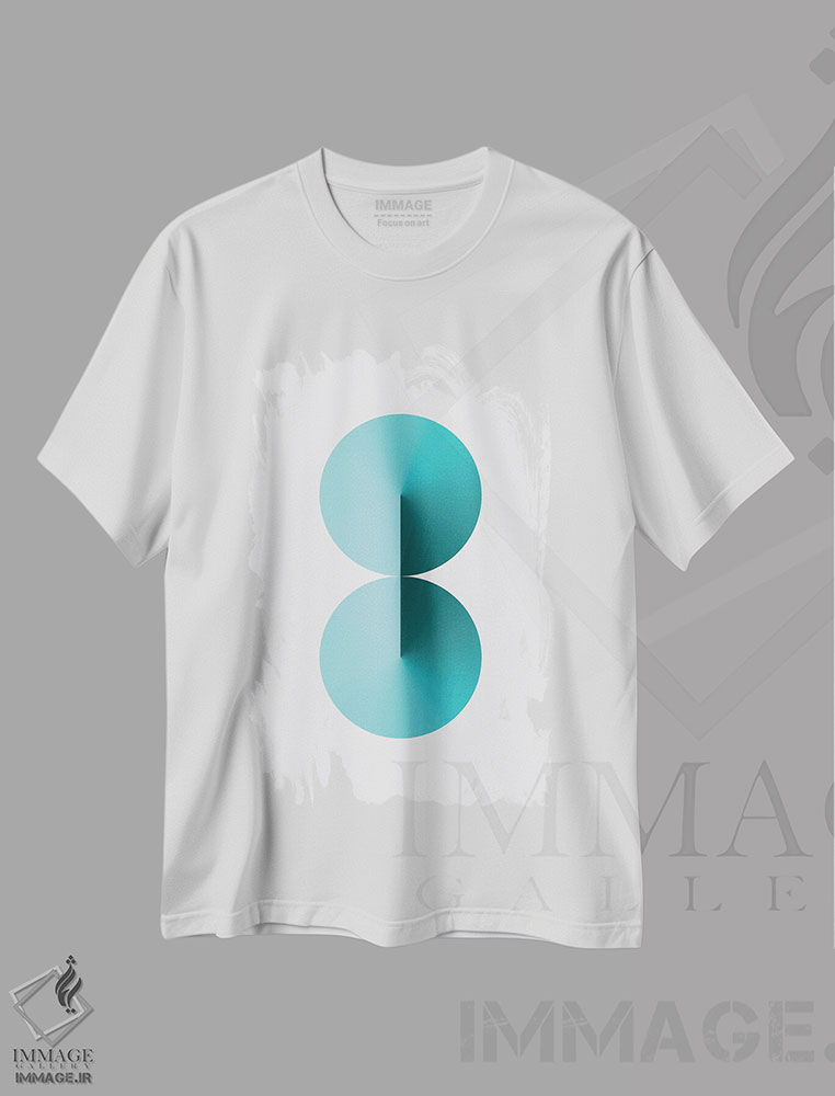 تیشرت طرح دار پس زمینهٔ سفید 8 شکل، هنر دیجیتال اثر آوی سیکس | immage.ir