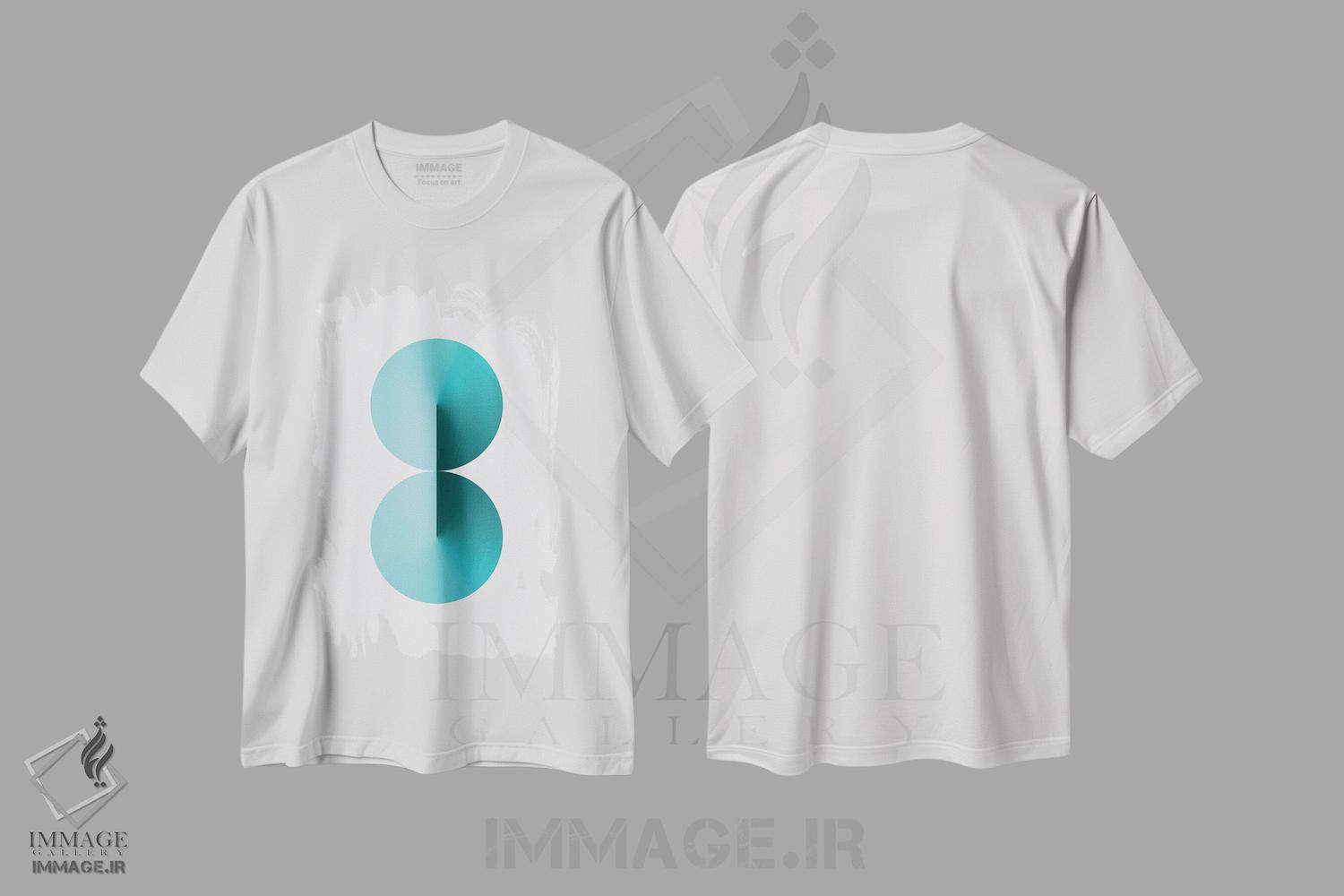 تیشرت طرح دار پس زمینهٔ سفید 8 شکل، هنر دیجیتال اثر آوی سیکس | immage.ir