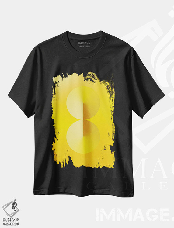 تیشرت طرح دار پس زمینهٔ گرادیان 8 شکل، هنر دیجیتال اثر آوی سیکس | فروشگاه ایماژ