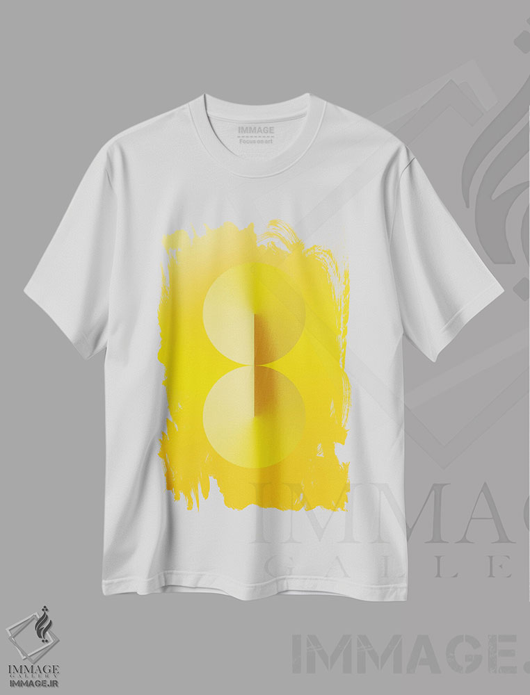 تیشرت طرح دار پس زمینهٔ گرادیان 8 شکل، هنر دیجیتال اثر آوی سیکس | immage.ir