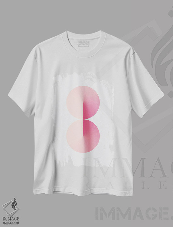 تیشرت طرح دار عدد ۸ با پس زمینه سفید و صورتی، هنر دیجیتال اثر آوی سیکس | immage.ir